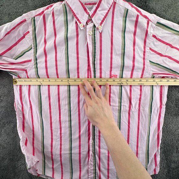 Think Pink Button Up Shirt Men Pink Striped Long Sleeve Italy Made Size 41 (16) - Picture 5 of 13